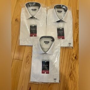 Van Hussen White Dress Shirt Lot Sz 16 34/45 Sleeve Regular Fit